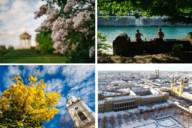 Collage of the four seasons in Munich.
