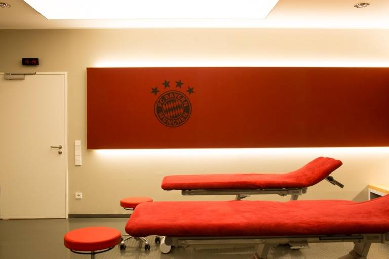 Massage table in the Allianz Arena in Munich.