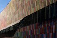 Colourful facade of the Museum Brandhorst in Munich.